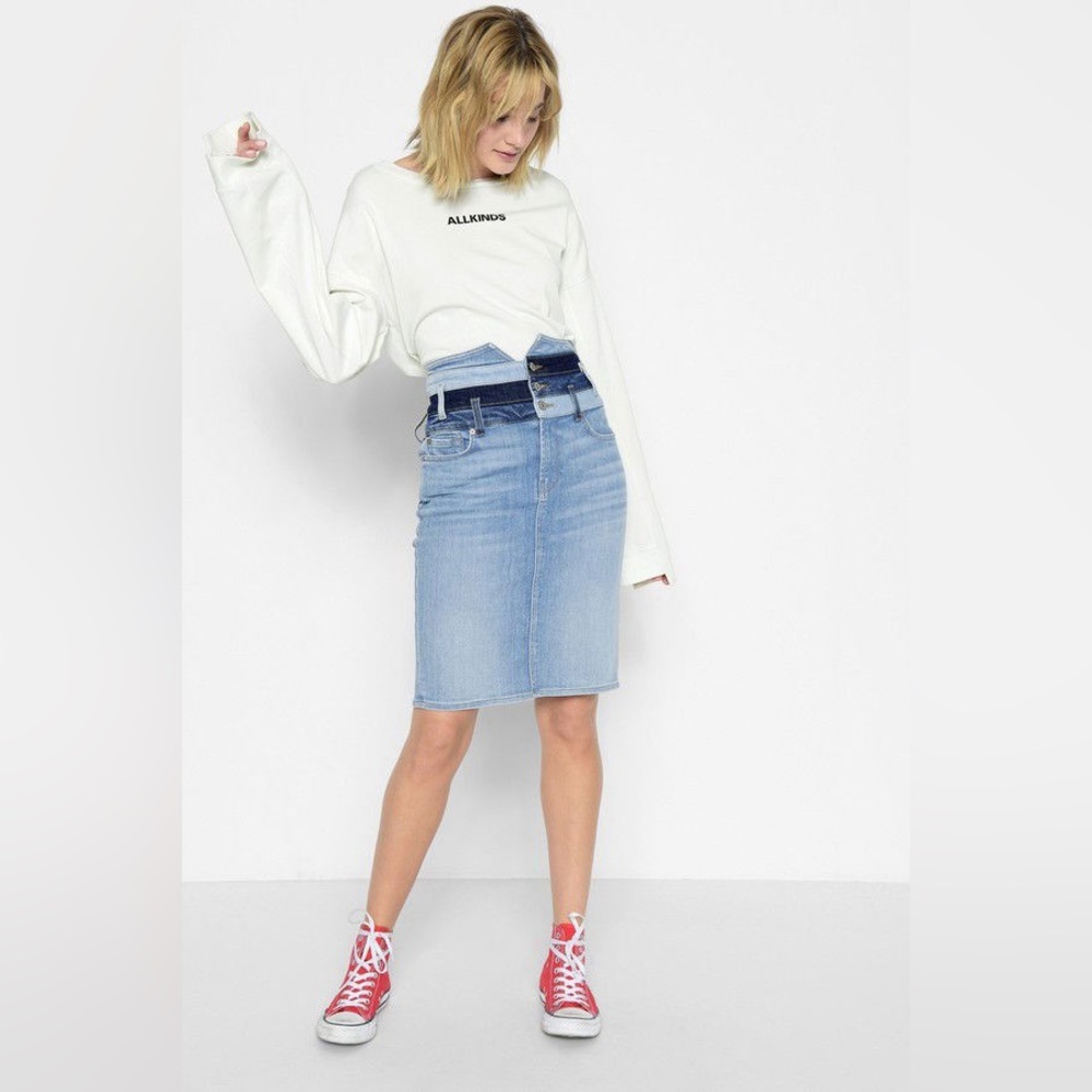 LAST CHANCE | NWT 🩵 7 For All Mankind Patchwork Corset Skirt